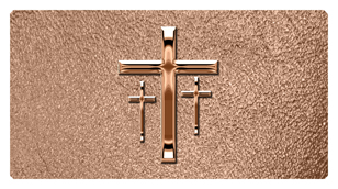 DSC700 517 BZ SH BZ Bronze 3 Crosses Shimmer Bronze Background